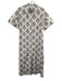 Livro Size M White, Red & Blue Cotton Floral Short Cuffed Sleeve Collared Dress White, Red & Blue / M