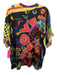 Johnny Was Size XL Black, Yellow, Purple Silk Round Neck Button Down Dolman Top Black, Yellow, Purple / XL