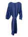J. McLaughlin Size XL Blue Linen Long Balloon Sleeve Ladder Lace Detail Dress Blue / XL