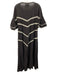Stella Forest Size 42 Gray & Cream White Cotton 1/2 Ruffle Sleeve Dress Gray & Cream White / 42