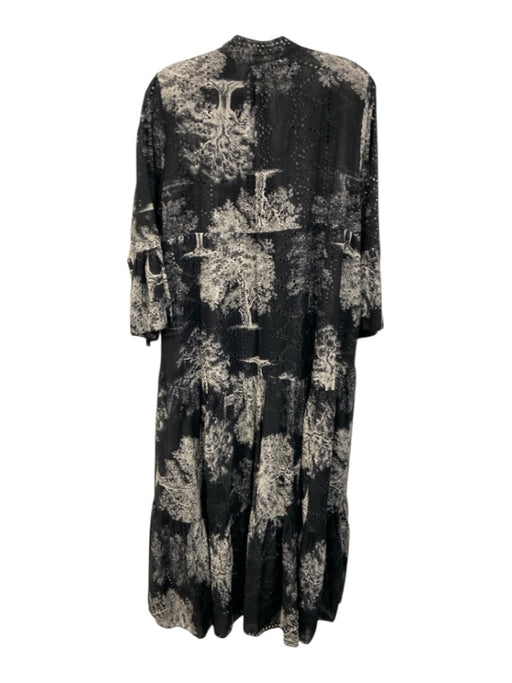 AQRL Size One Size Black & Cream White Cotton Abstract Print Eyelet Dress Black & Cream White / One Size