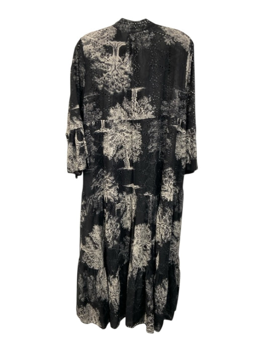 AQRL Size One Size Black & Cream White Cotton Abstract Print Eyelet Dress Black & Cream White / One Size