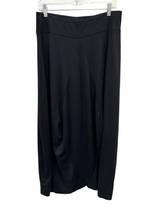 Planet by Lauren G Size 3 Black Pima Cotton Elastic Waistband Paneled Maxi Skirt Black / 3