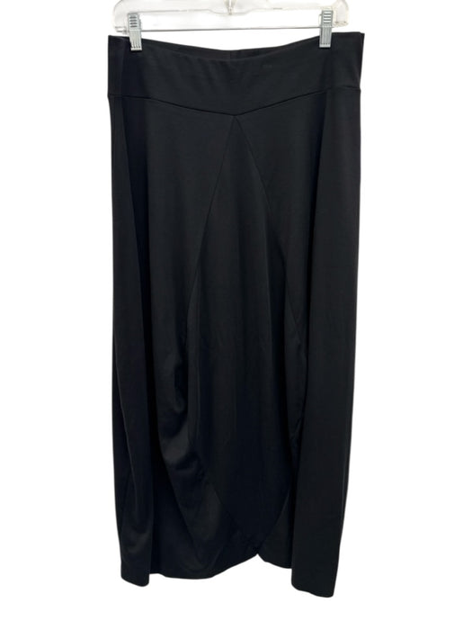 Planet by Lauren G Size 3 Black Pima Cotton Elastic Waistband Paneled Maxi Skirt Black / 3