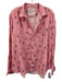 Frank & Eileen Size XL Pink, White, black Linen Pineapple Print Button Top Pink, White, black / XL