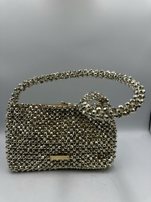 Loeffler Randall Champagne Gold Beaded Jeweled Shoulder Bag Bag