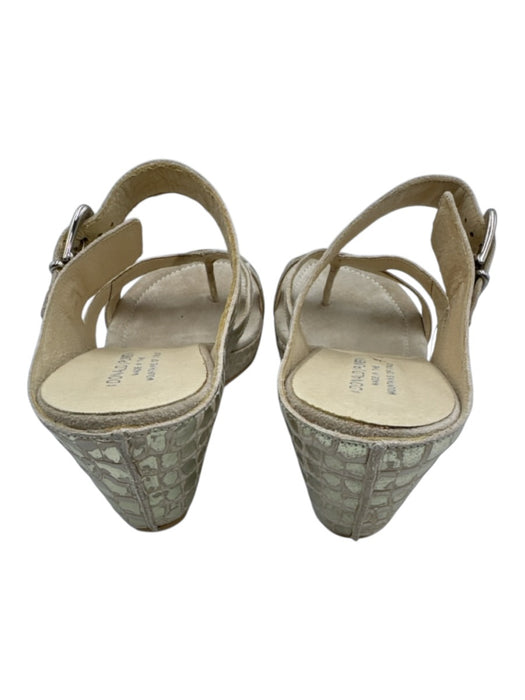 Donald J Pliner Shoe Size 10 Gold Leather Strappy Wedge Metallic Sandals Gold / 10