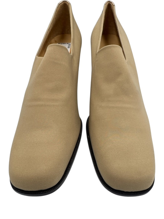 Donald J Pliner Shoe Size 10 Tan Textile Square Neck Block Heel Pumps Tan / 10