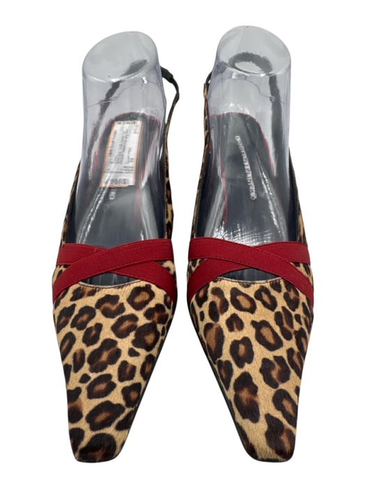 Donald J Pliner Shoe Size 10 Brown Multi Textile Pointed Toe Ponyhair Pumps Brown Multi / 10