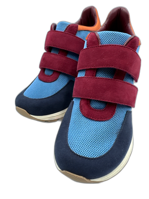Sneex Shoe Size 6 Blue & Burgundy Suede Mesh Color Block Velcro closure Pumps Blue & Burgundy / 6