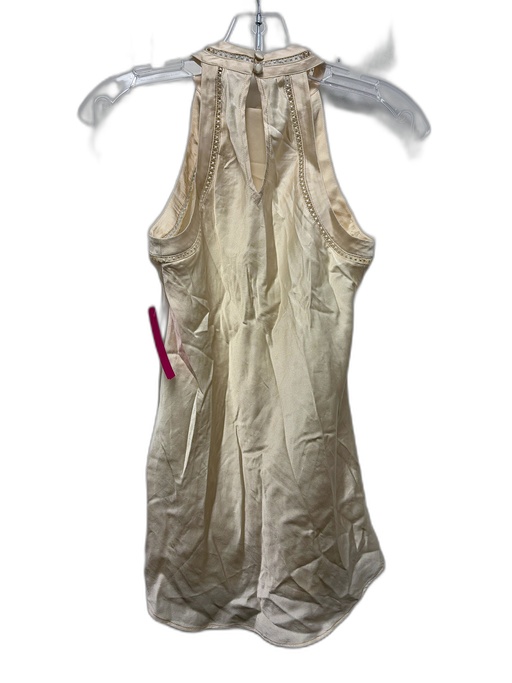 Silk and Stone Size XS Cream White Silk Sleeveless Trim Detail Keyhole Back Top Cream White / XS