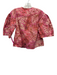 Ulla Johnson Size 0 Pink & White Cotton Half Sleeve Floral Half Zip Top Pink & White / 0