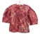 Ulla Johnson Size 0 Pink & White Cotton Half Sleeve Floral Half Zip Top Pink & White / 0