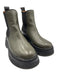 Ganni Shoe Size 36 Olive Green & Black Leather Rubber Sole Platform Booties Olive Green & Black / 36