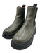 Ganni Shoe Size 36 Olive Green & Black Leather Rubber Sole Platform Booties Olive Green & Black / 36
