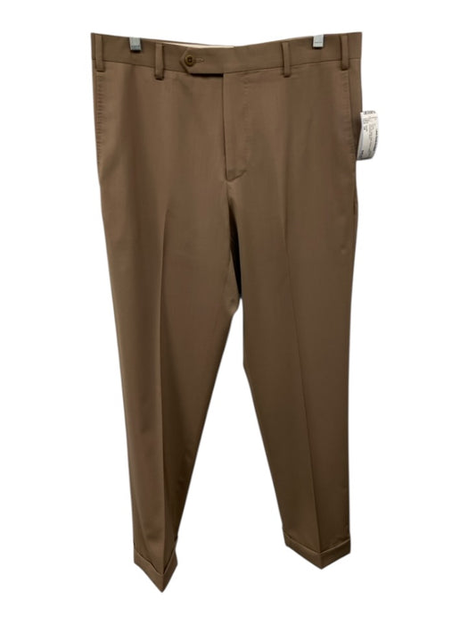 Zanella Size 34 Tan Wool Solid Dress Cuffed Men's Pants Tan / 34