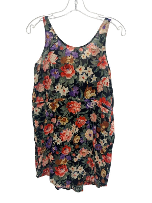 Zimmermann Size 1 Black, Pink, Green Cotton voile Floral Sleeveless Mini Dress Black, Pink, Green / 1