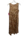 Vivre Au Sud Size S/M Gold & Pink Silk Blend Floral Pockets Midi Dress Gold & Pink / S/M