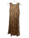 Vivre Au Sud Size S/M Gold & Pink Silk Blend Floral Pockets Midi Dress Gold & Pink / S/M