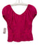 Staud Size 6 Fuchsia Pink Viscose Blend Jacquard Floral rosette short sleeve Top Fuchsia Pink / 6