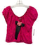 Staud Size 6 Fuchsia Pink Viscose Blend Jacquard Floral rosette short sleeve Top Fuchsia Pink / 6