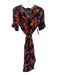Maeve Size XSP Black, Orange, Multi Viscose painted floral Knee Length Dress Black, Orange, Multi / XSP
