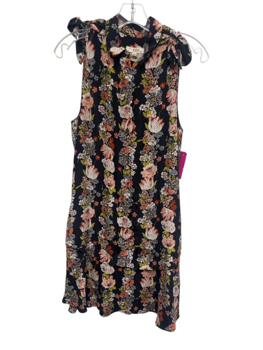 Equipment Femme Size XS Black Silk Floral Button Down Knee length Dress Black / XS