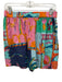 En Creme Size M Green, Pink, Blue Cotton Elastic Waist Tropical Pockets Shorts Green, Pink, Blue / M