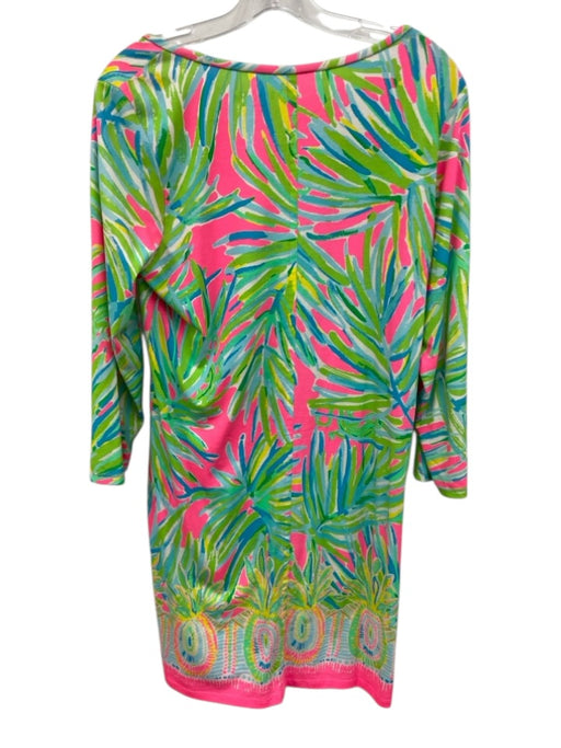 Lilly Pulitzer Size L Green & Multi Prima Cotton Wide Neck Printed Dress Green & Multi / L