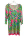 Lilly Pulitzer Size L Green & Multi Prima Cotton Wide Neck Printed Dress Green & Multi / L