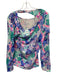 Lilly Pulitzer Size L Blue, White, Multi Cotton Blend Long Sleeve Cut Out Top Blue, White, Multi / L