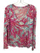Lilly Pulitzer Size L White, Blue, Purple Cotton Long Sleeve Tropical Print Top White, Blue, Purple / L