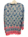 Lilly Pulitzer Size L Blue, White & Pink Rayon V Neck Long Sleeve Printed Dress Blue, White & Pink / L