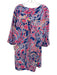 Lilly Pulitzer Size L Purple & Multi Polyester V Neck Long Sleeve Printed Dress Purple & Multi / L