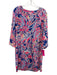 Lilly Pulitzer Size L Purple & Multi Polyester V Neck Long Sleeve Printed Dress Purple & Multi / L