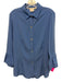Gretchen Scott Size M Blue Polyester Button Front Long Sleeve Bell Sleeve Top Blue / M