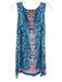 Lilly Pulitzer Size 10 Blue & Multi Polyester Sleeveless Zip Back Printed Dress Blue & Multi / 10