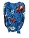 Farm Rio Size S Blue & Rust Viscose Long Sleeve Botanical Front Tie Dress Blue & Rust / S