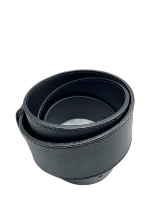Gucci Black & Brass Leather & Metal GG Buckle Peg Clasp Dust Bag Incl. Belts Black & Brass / S
