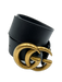 Gucci Black & Brass Leather & Metal GG Buckle Peg Clasp Dust Bag Incl. Belts Black & Brass / S
