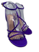 Gianvito Rossi Shoe Size 37.5 Purple Satin Gold Buckle Ankle Strap Pump Sandals Purple / 37.5