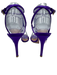 Gianvito Rossi Shoe Size 37.5 Purple Satin Gold Buckle Ankle Strap Pump Sandals Purple / 37.5