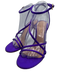 Gianvito Rossi Shoe Size 37.5 Purple Satin Gold Buckle Ankle Strap Pump Sandals Purple / 37.5