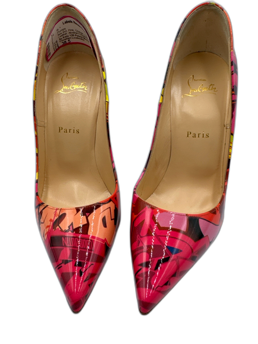 Christian Louboutin Shoe Size 38.5 Pink, Orange, Yellow Patent Leather Pumps Pink, Orange, Yellow / 38.5