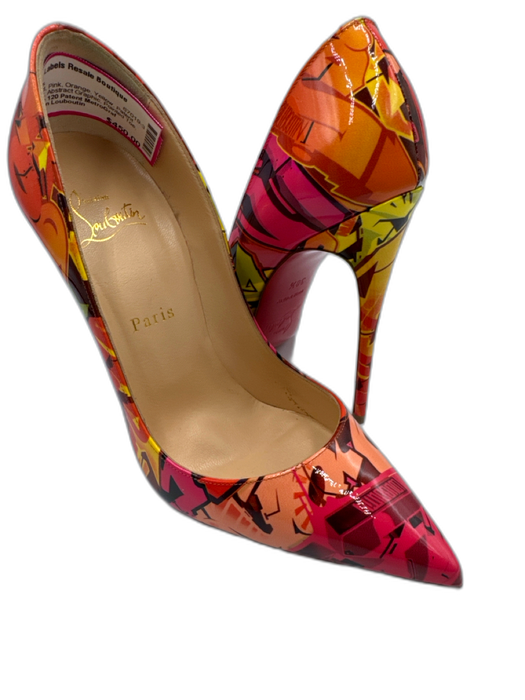 Christian Louboutin Shoe Size 38.5 Pink, Orange, Yellow Patent Leather Pumps Pink, Orange, Yellow / 38.5