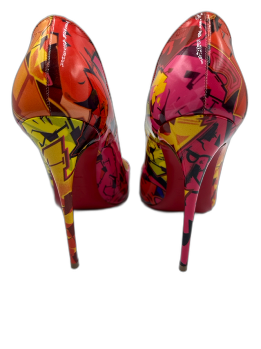 Christian Louboutin Shoe Size 38.5 Pink, Orange, Yellow Patent Leather Pumps Pink, Orange, Yellow / 38.5
