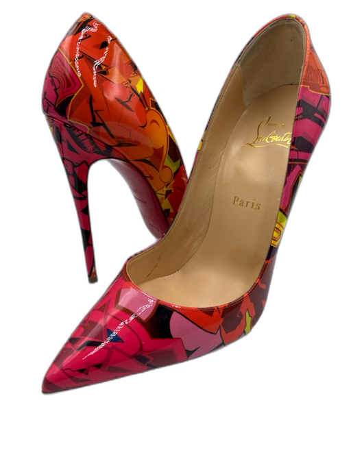Christian Louboutin Shoe Size 38.5 Pink, Orange, Yellow Patent Leather Pumps Pink, Orange, Yellow / 38.5