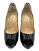 Christian Louboutin Shoe Size 37.5 Black Patent Leather Peep Toe Platform Pumps Black / 37.5