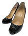 Christian Louboutin Shoe Size 37.5 Black Patent Leather Peep Toe Platform Pumps Black / 37.5