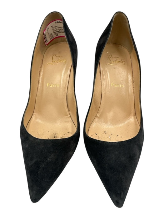 Christian Louboutin Shoe Size 37 Dark Gray Leather Suede Pointed Toe Pumps Dark Gray / 37